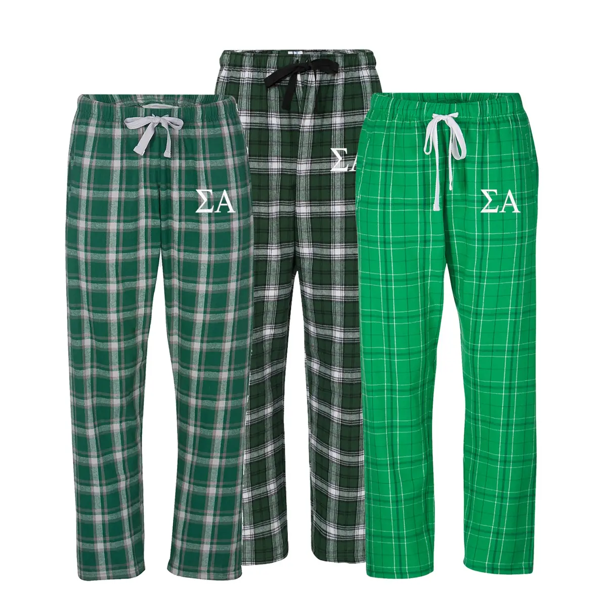 Sigma Alpha Flannel Pants - Embroidered Pjs 1