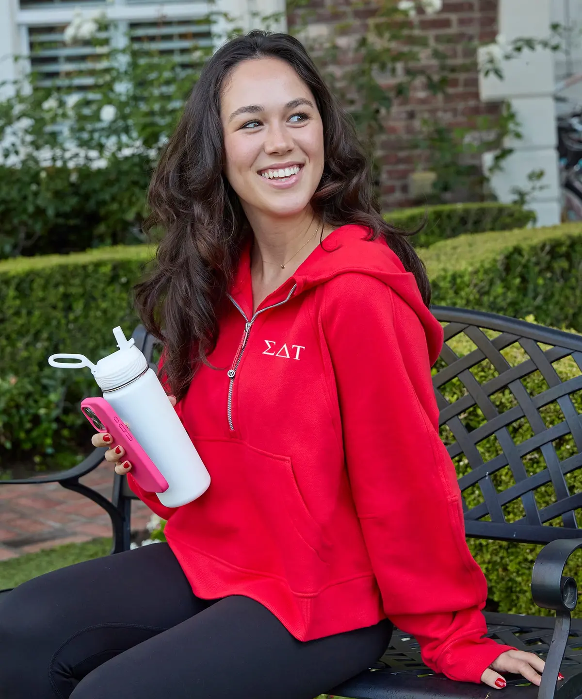 Sigma Delta Tau Lululemon Scuba Oversized Half-Zip Hoodie - True Red 2