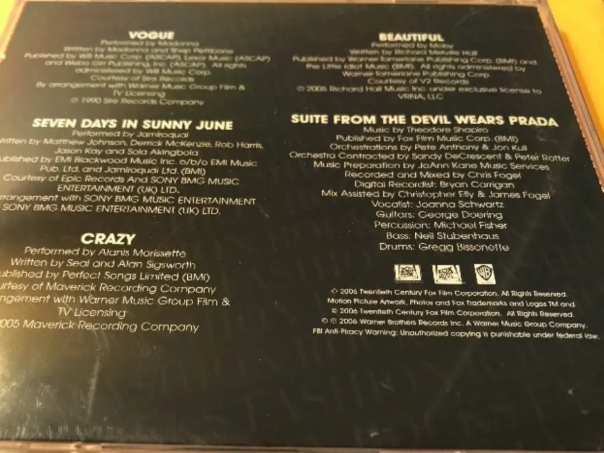 Music Sampler From The Movie The Devil Wears Prada Cd -Used 2