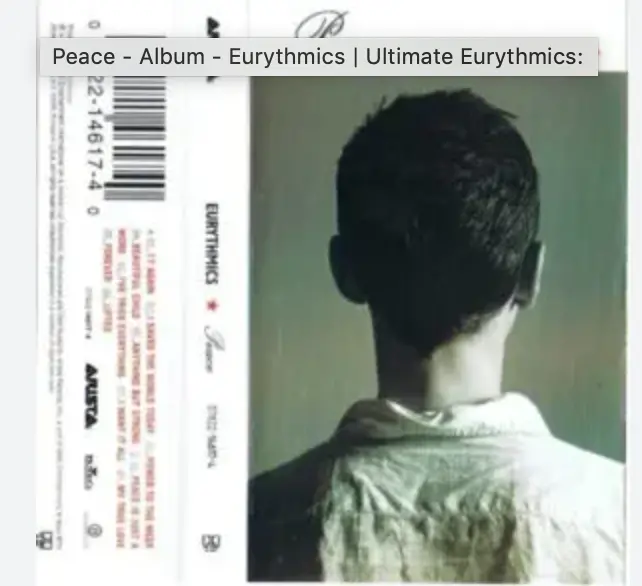 Eurythmics - Peace (Cassette Tape) Used 1