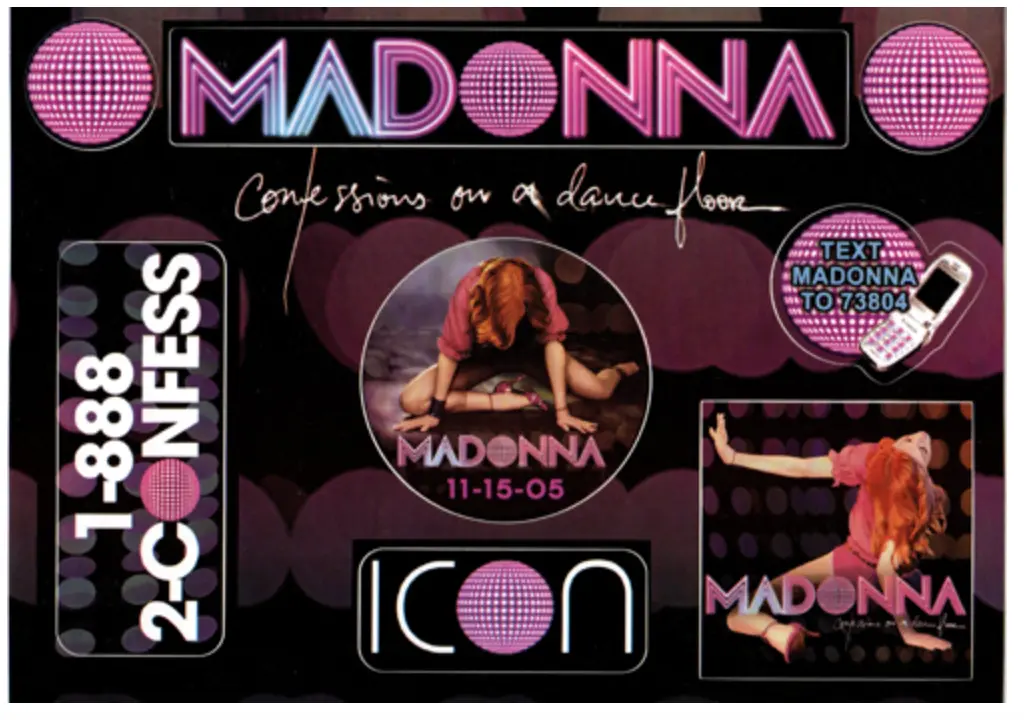 Madonna Confessions On A Dance Floor Usa Promo Sticker Sheet - Official 1