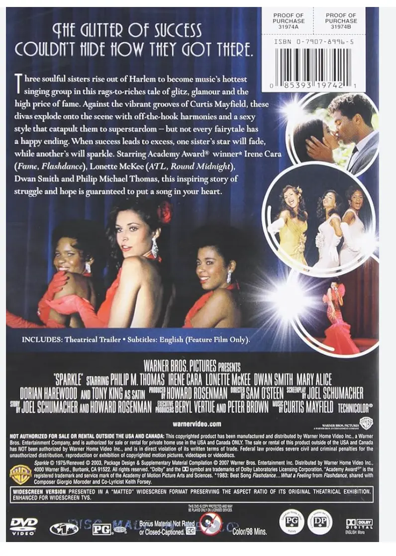 Sparkle (1975) Irene Cara - Movie Dvd - New 2