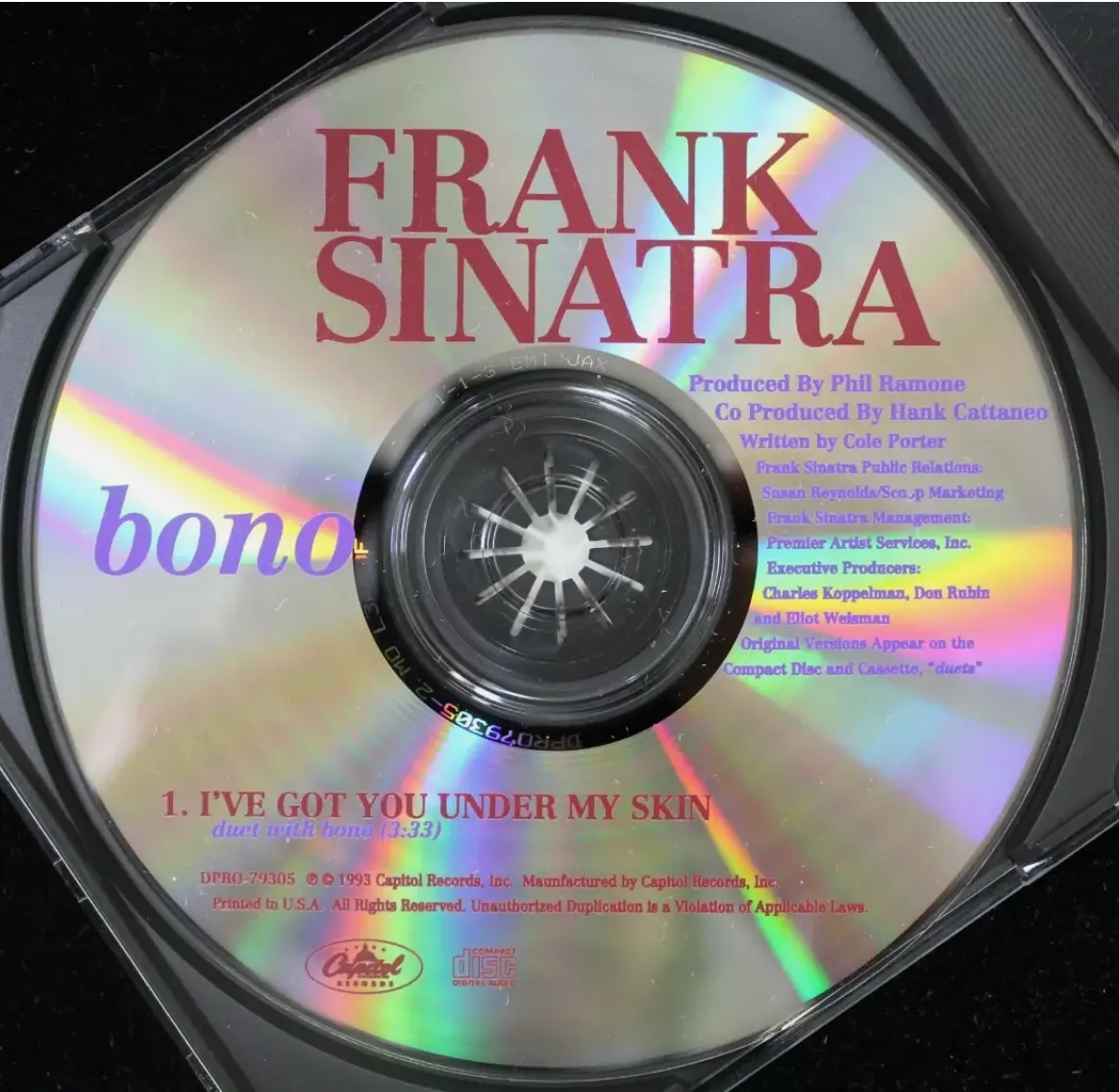 Frank Sinatra & Bono -  I Got You Under My Skin (Promo Cd Single) Used 1