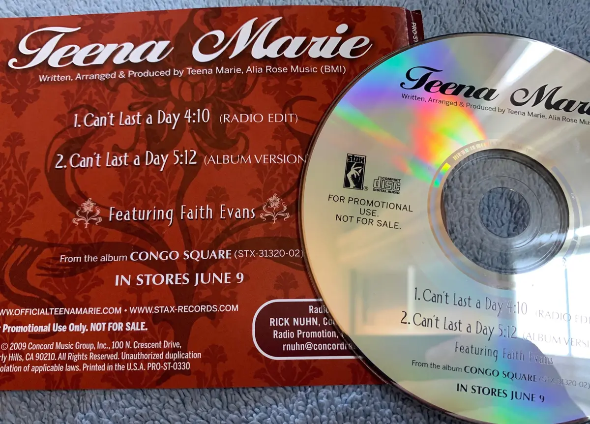 Teena Marie - Promo Cd Single - Can't Last A Day 1