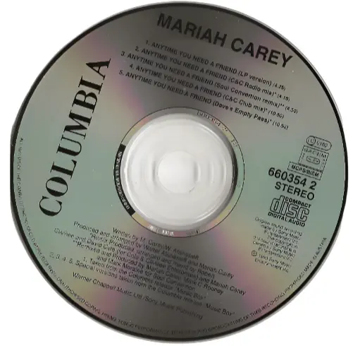 Mariah Carey - Anytime You Need A Friend (Club Remixes) Cd Only -- Used 1