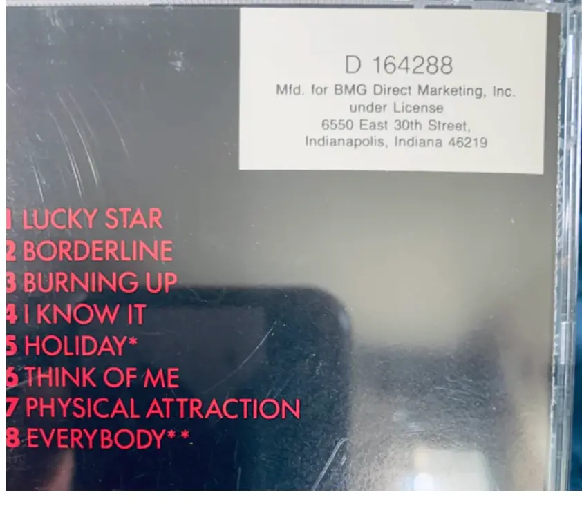 Madonna - Madonna 1983 Bmg Club Edition Cd - Used 2