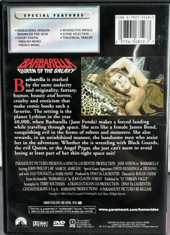 Jane Fonda In Barbarella (Queen Of The Galaxy) Dvd - Used 2