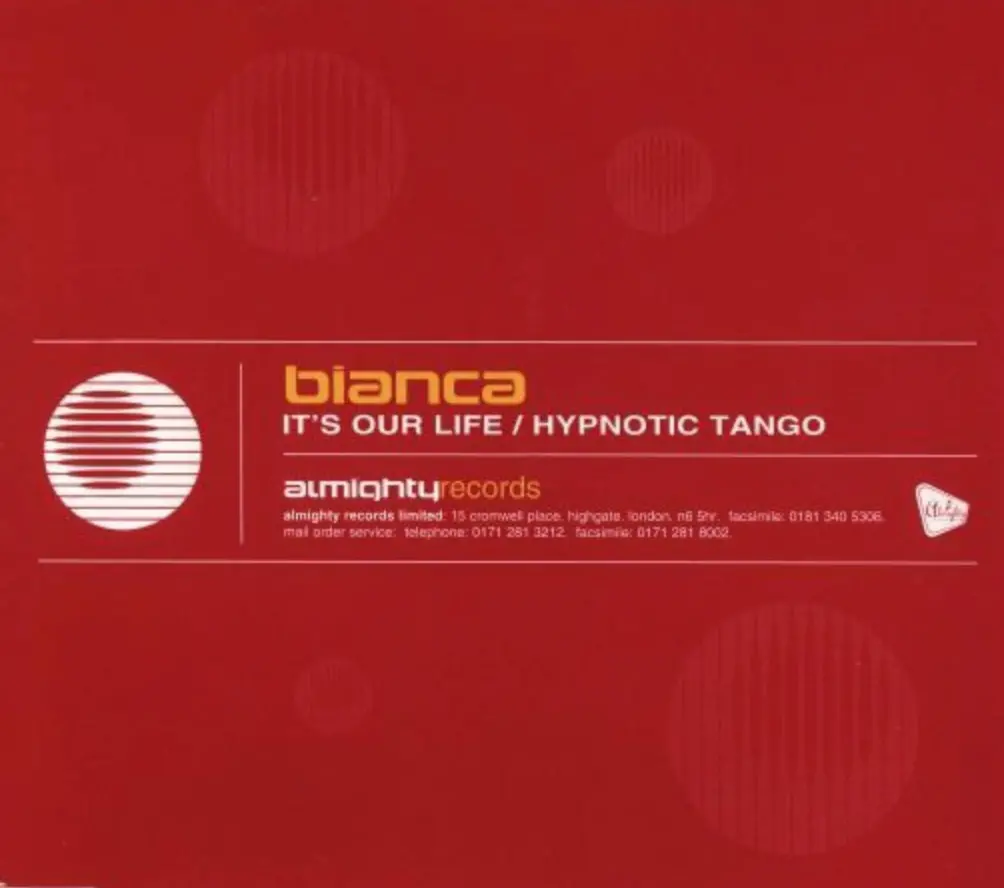 Almighty Records Presents - Bianca : It's Our Life / Hypnotic Tango (Import Cd Single) Used 1
