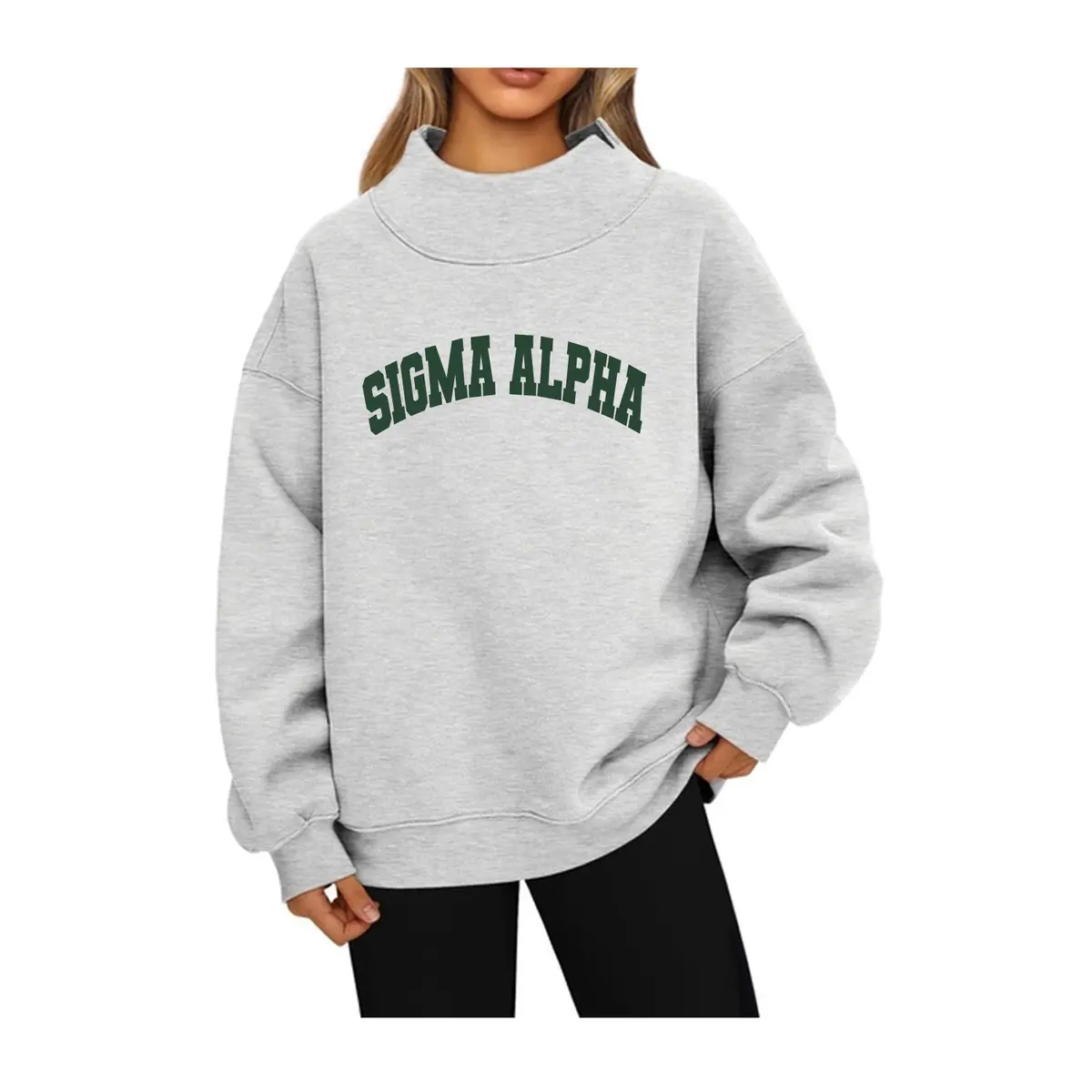 Sigma Alpha Mock Neck Sweatshirt - Sigma Alpha 1