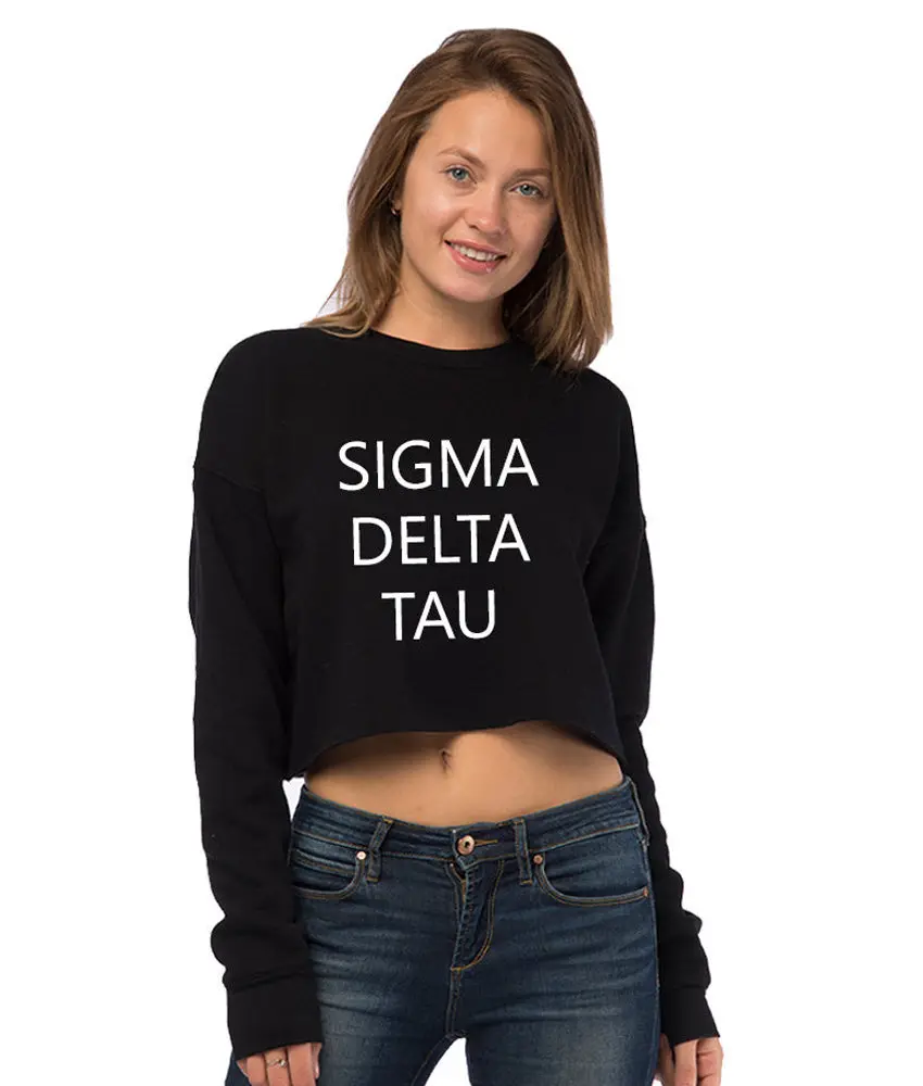 Sigma Delta Tau Cropped Crew Fleece 1