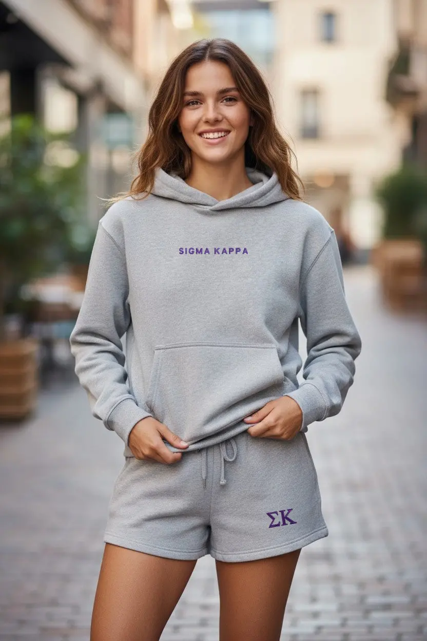 Sigma Kappa Fave Fit Hoodie & Shorts Set - Wordmark 1