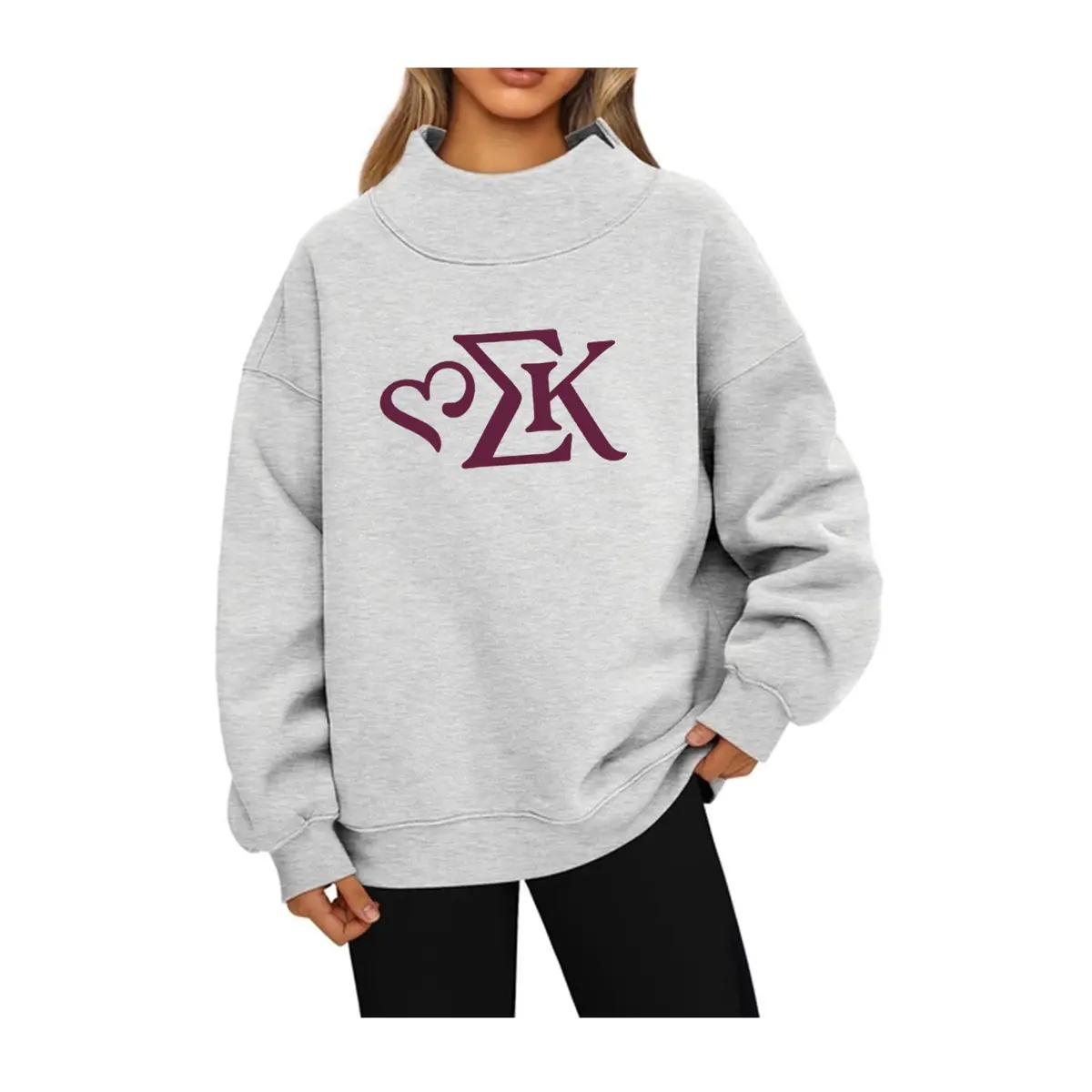 Sigma Kappa Legends Mock Neck- New Sk Heart Logo 1
