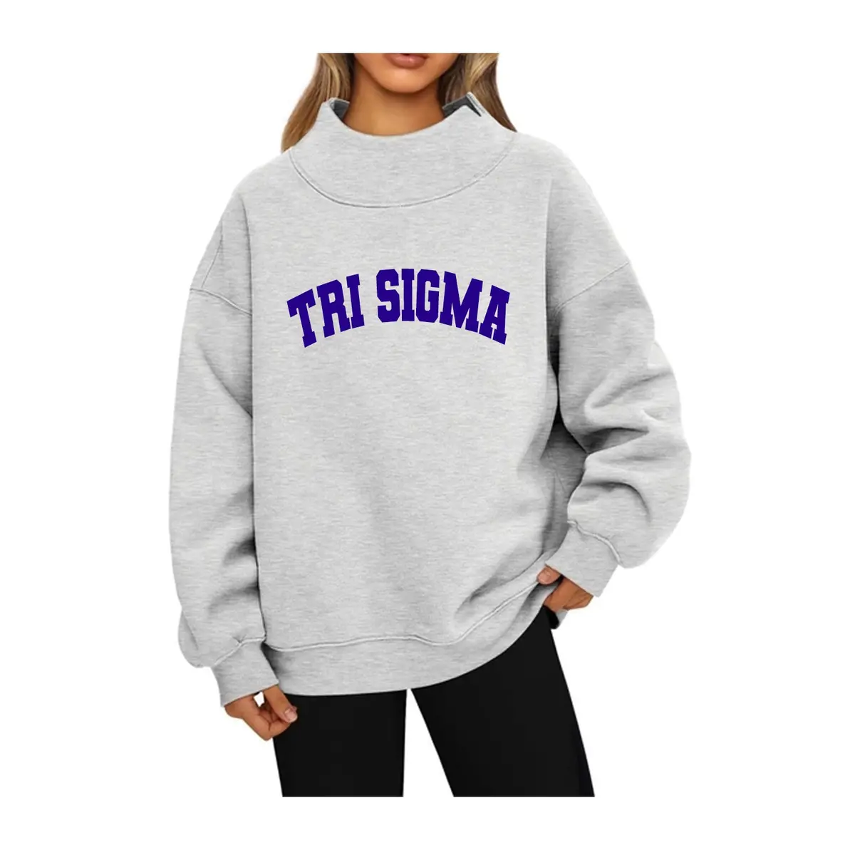 Sigma Sigma Sigma Mock Neck Sweatshirt - Tri Sigma 1