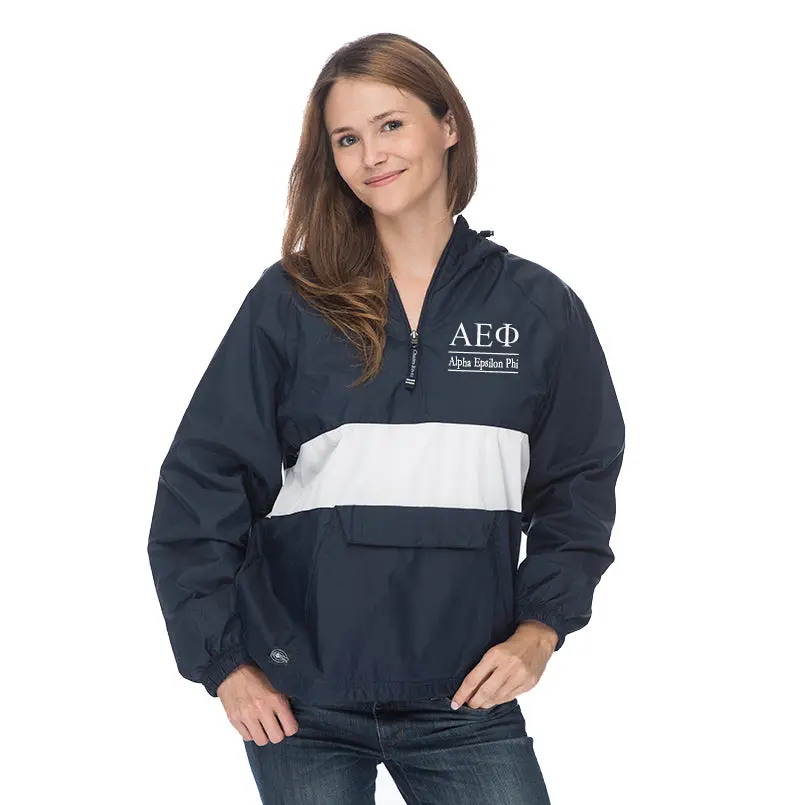 Alpha Epsilon Phi Classic Striped Windbreaker - Lined 1