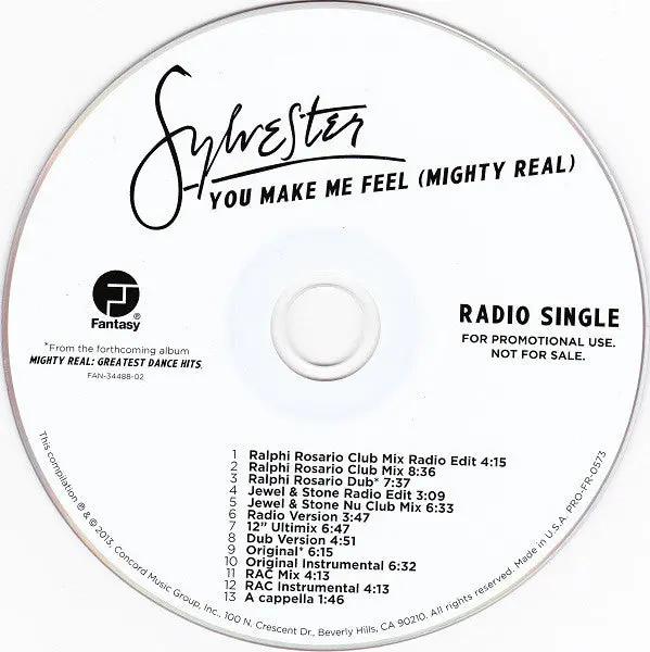 Sylvester - You Make Me Feel (Might Real) Remix Cd (Promo) 1
