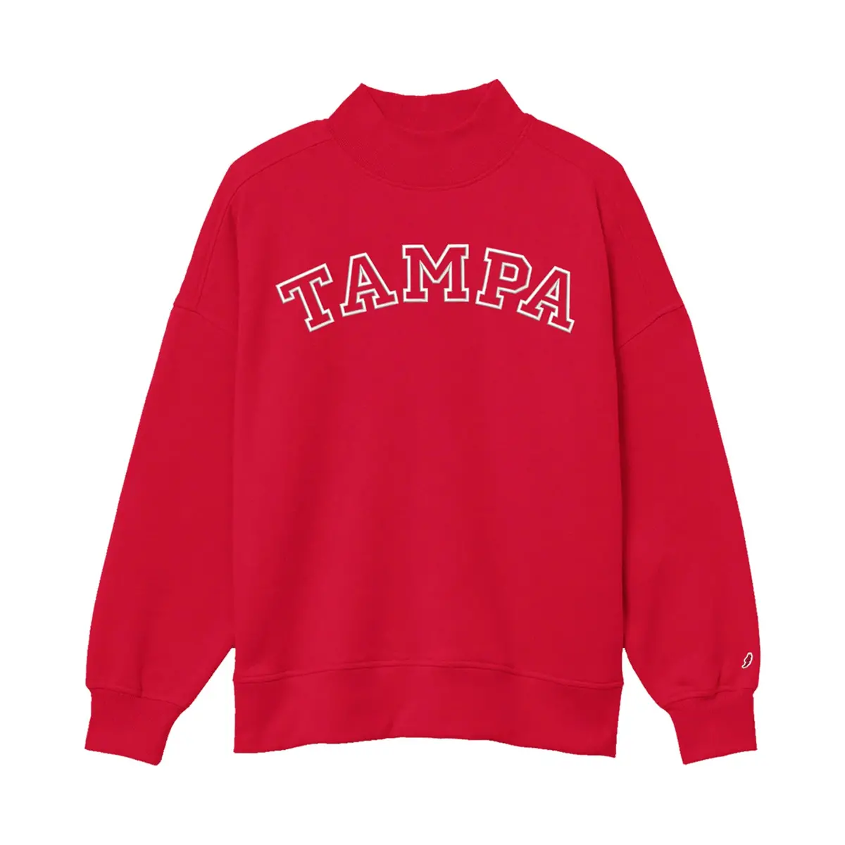University Of Tampa Mock Neck Sweatshirt - Red 1