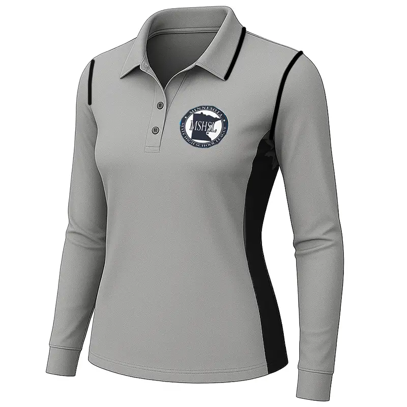 Minnesota Mshsl Logo Dye Sublimated Grey Women's Long Sleeve Volleyball Shirts 1