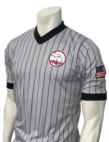 Michigan Mhsaa Logo Dye Sublimated Men's Wrestling Grey Shirts 1