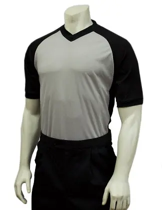 Smitty Dye Sublimated Grey Men's Basketball/Wrestling Shirt W/Black Raglan Like Sleeves 1
