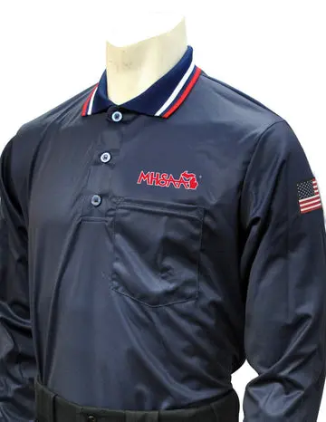 Michigan Mhsaa Logo Dye Sublimated Long Sleeve Umpire Shirts 1