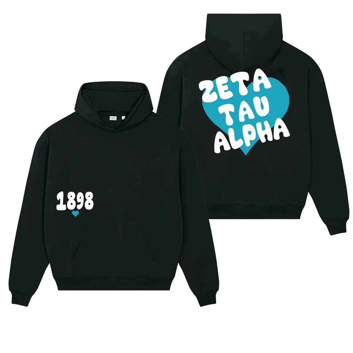 Sorority Bubble Heart Pullover Hoodie 1
