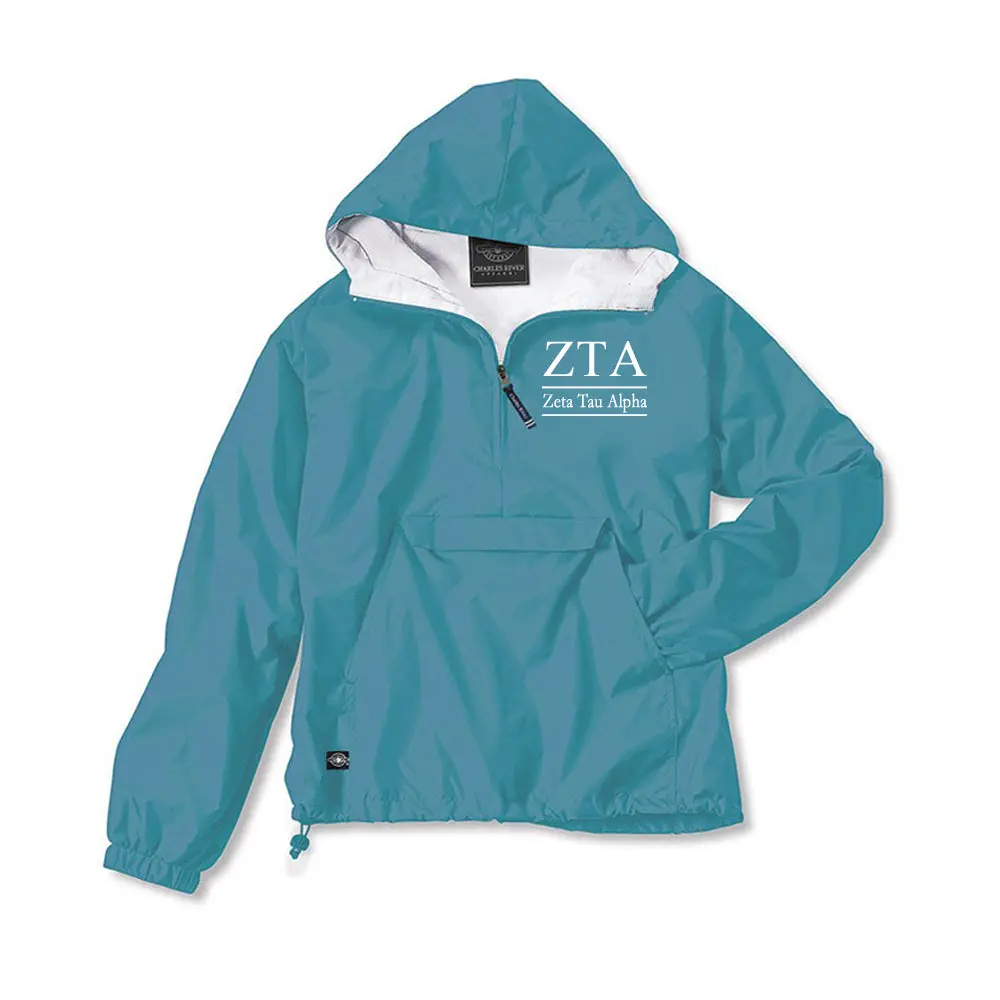 Zeta Tau Alpha Classic Solid Pullover Windbreaker - Lined 1