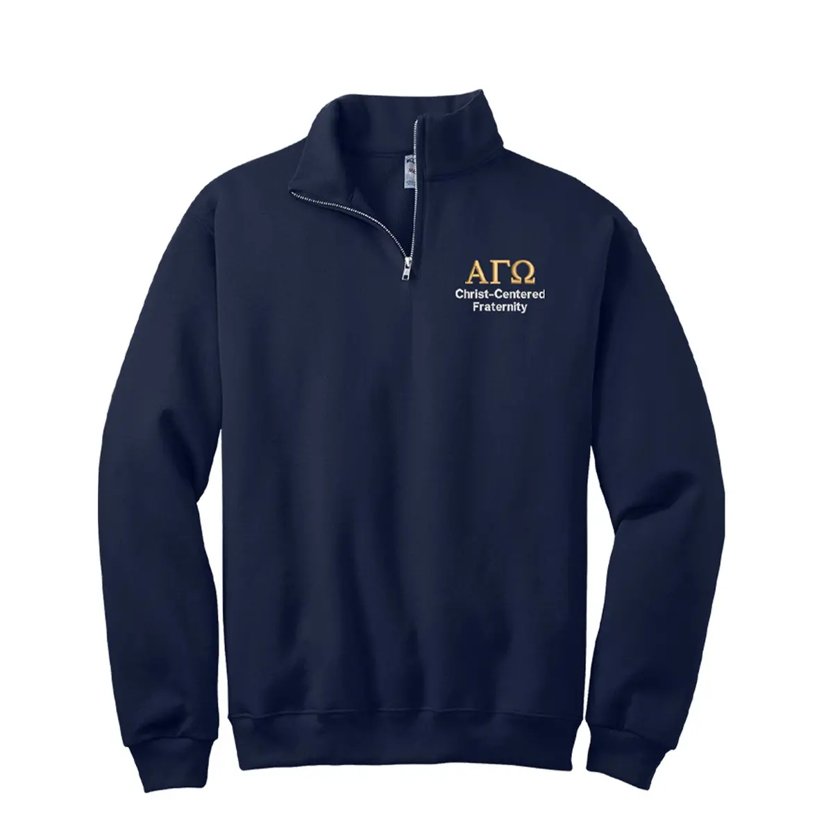 Alpha Gamma Omega Quarter Zip Sweatshirt - Christ Centered Fraternity 1