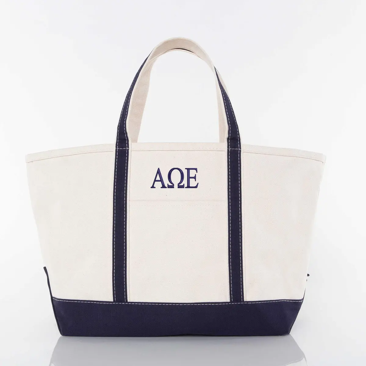 Alpha Omega Epsilon Large Canvas Tote Bag 1