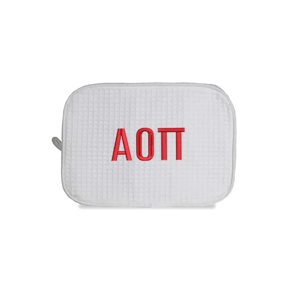 Alpha Omicron Pi Waffle Weave Cosmetic Bag 1