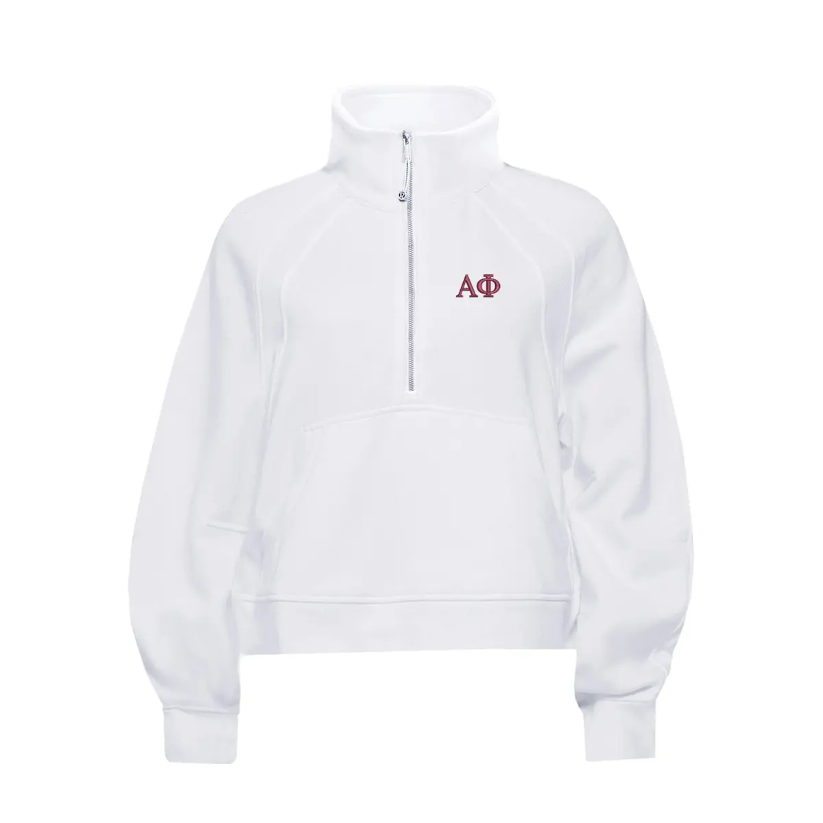 Alpha Phi Lululemon Scuba Oversized Funnel-Neck Half Zip - White 1