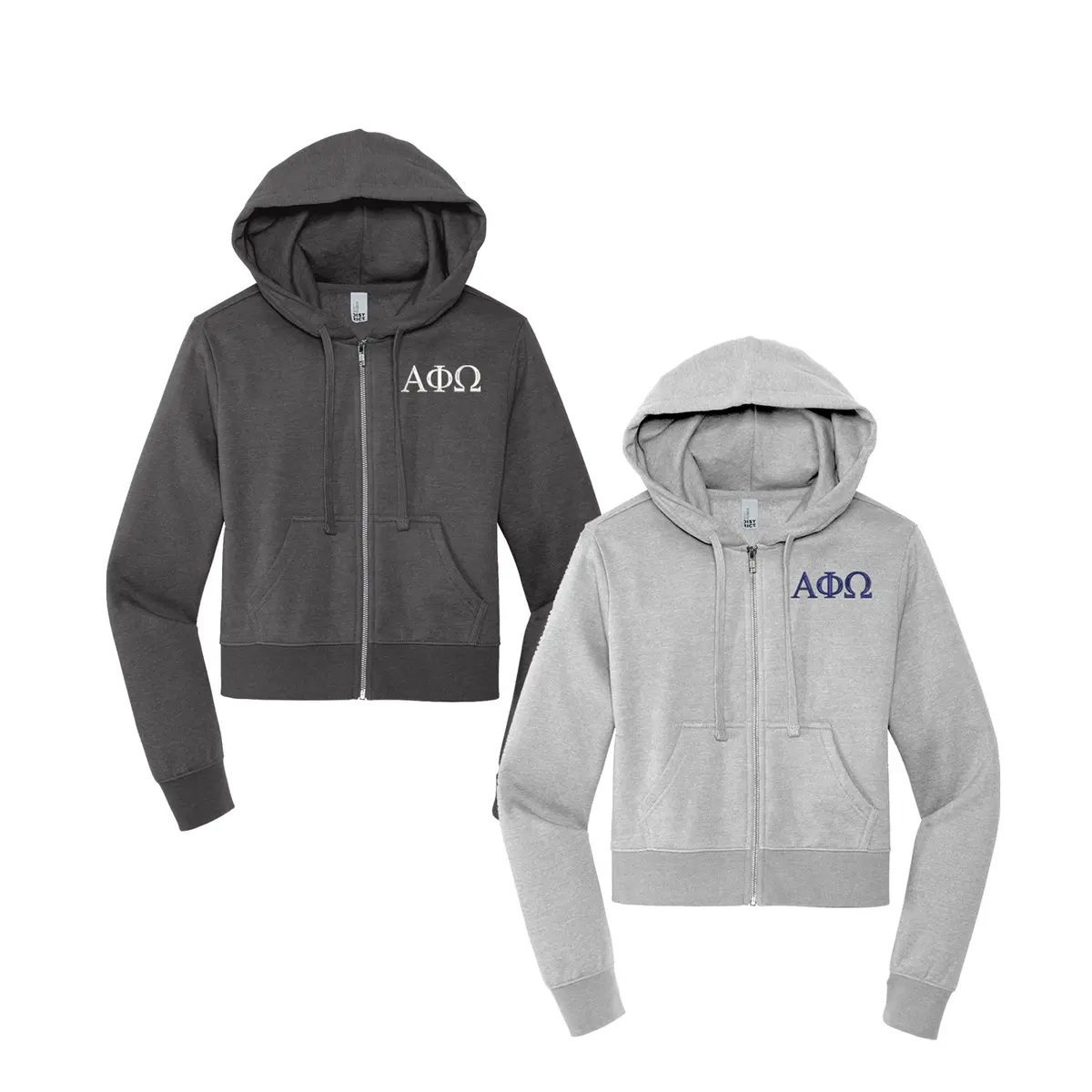 Alpha Phi Omega Cropped Zip Up Hoodie 1
