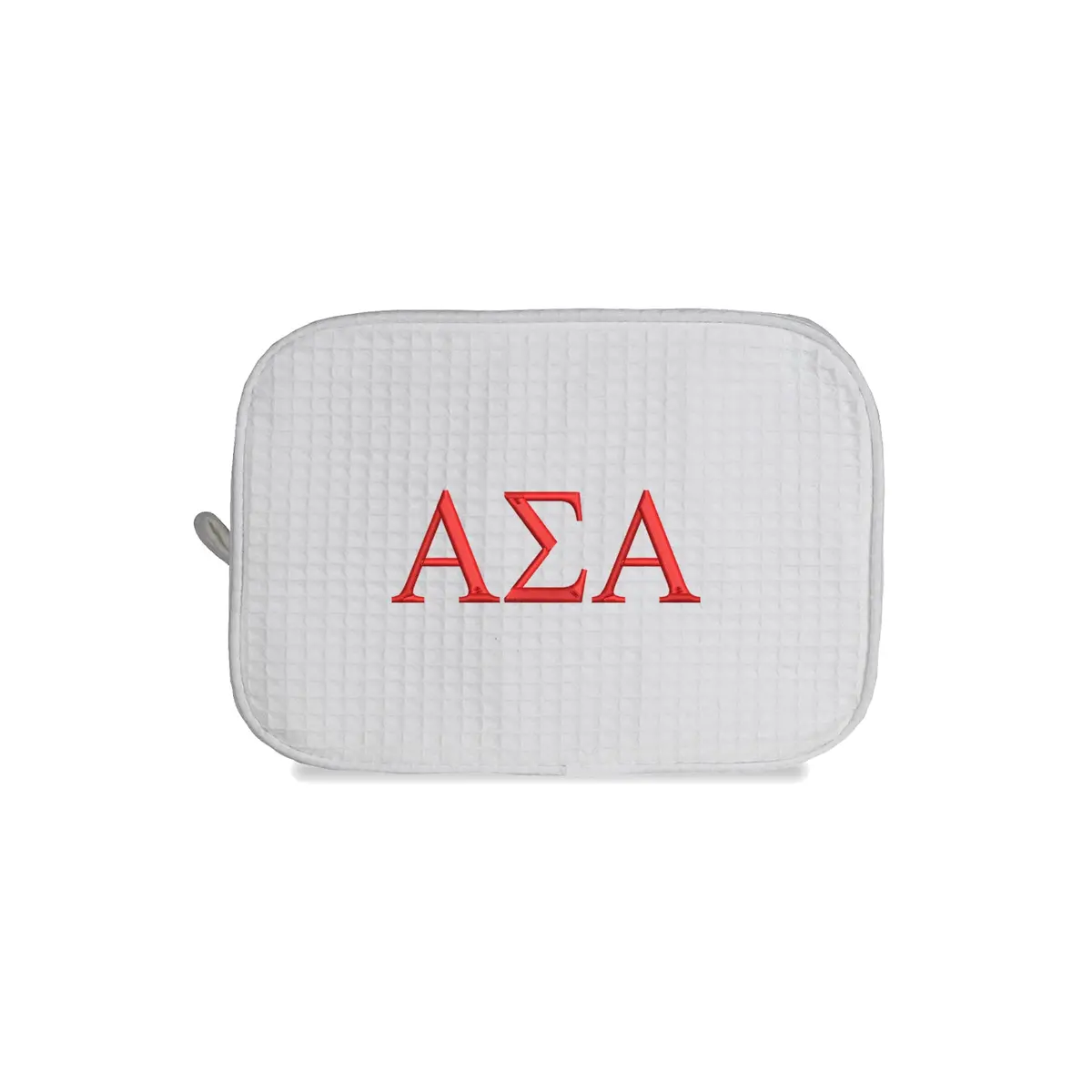 Alpha Sigma Alpha Waffle Weave Cosmetic Bag 1