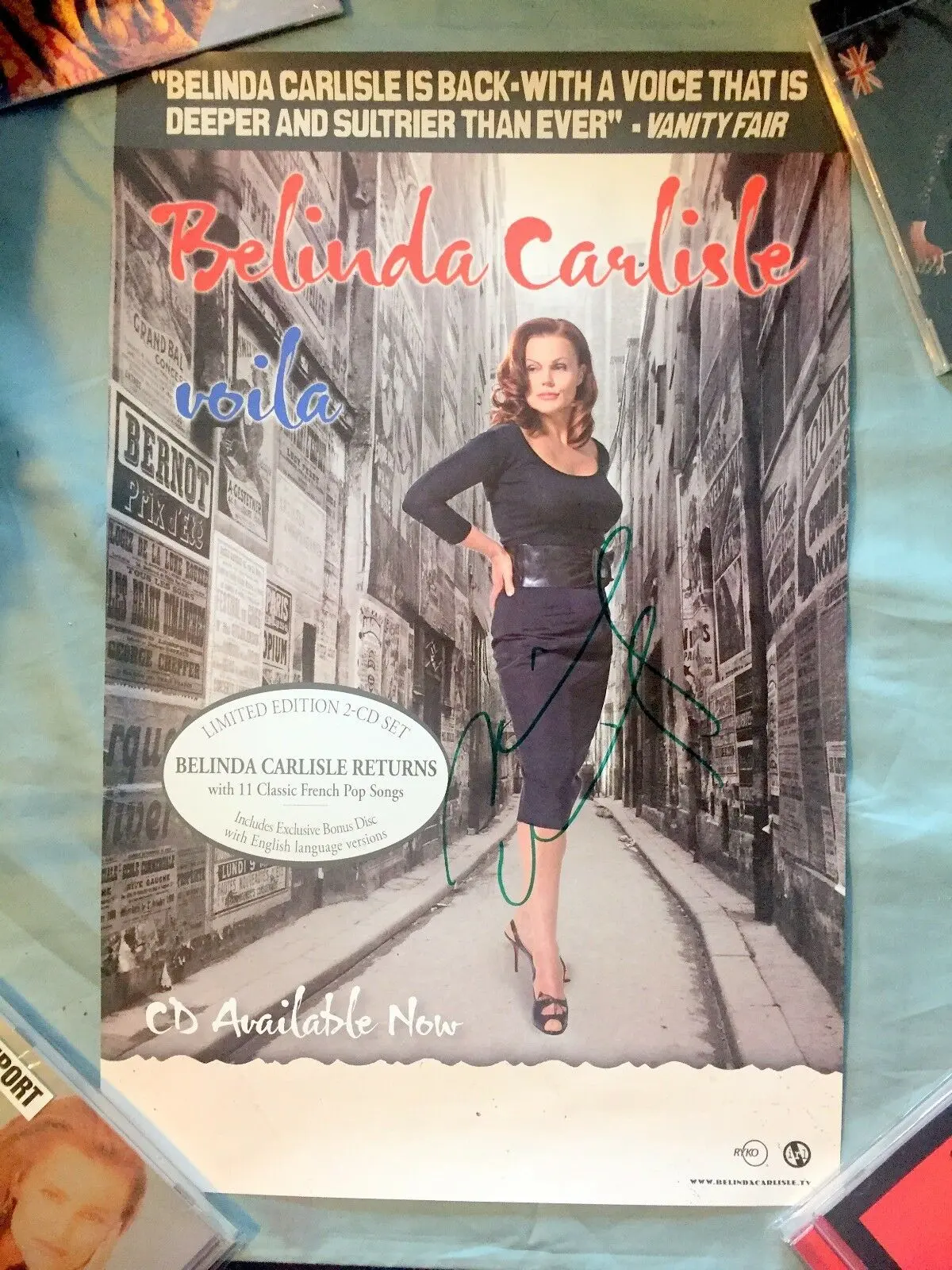 Belinda Carlisle - Autographed Voila Promo Poster 11X17 (Us Orders Only) 1