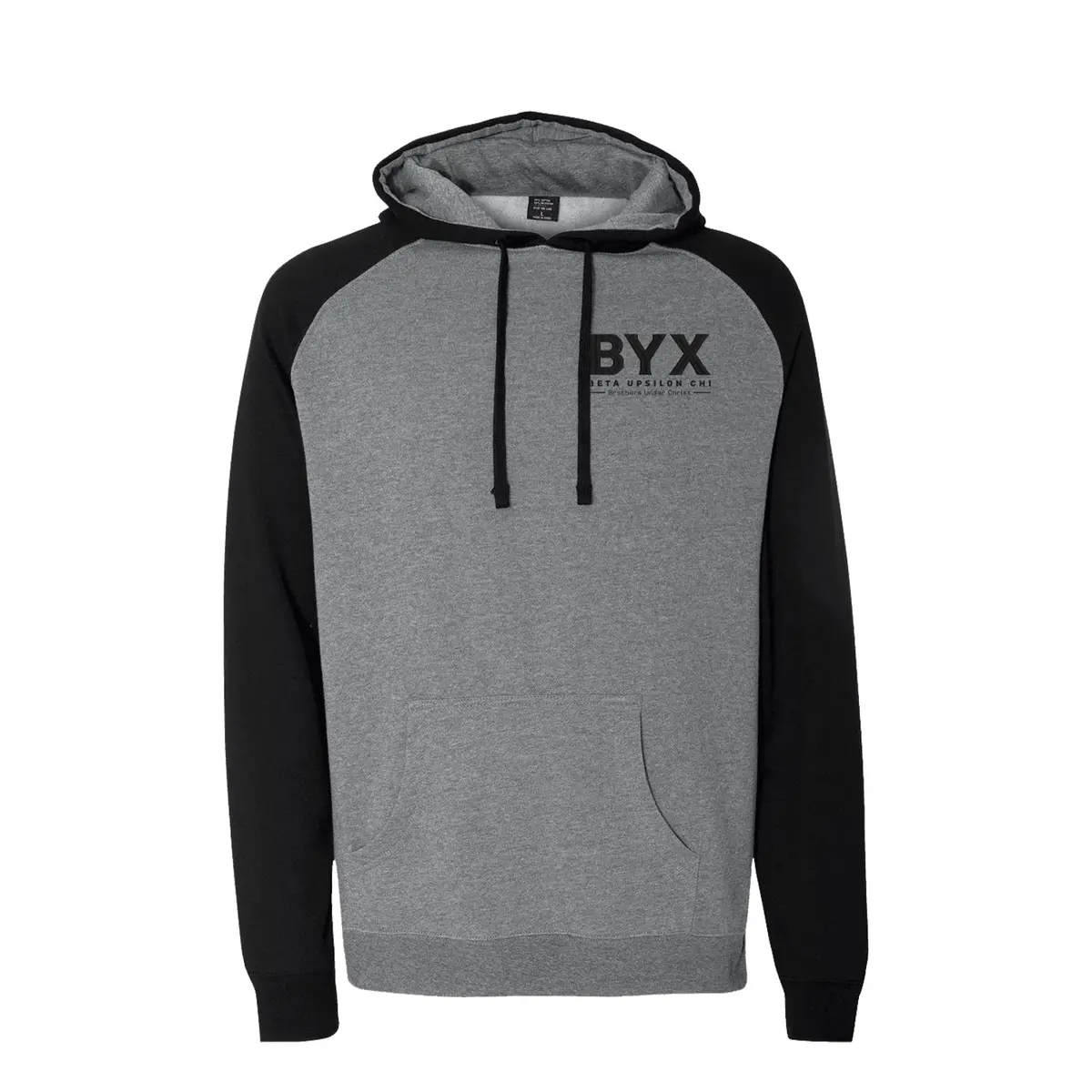 Beta Upsilon Chi Embroidered Raglan Hooded Sweatshirt 1