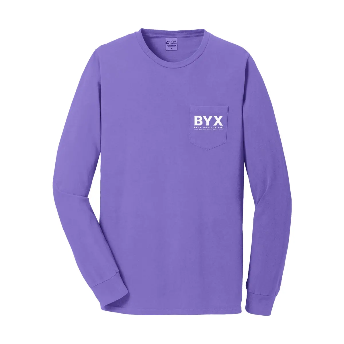Beta Upsilon Chi Beach Washed Long Sleeve Pocket Tee 1