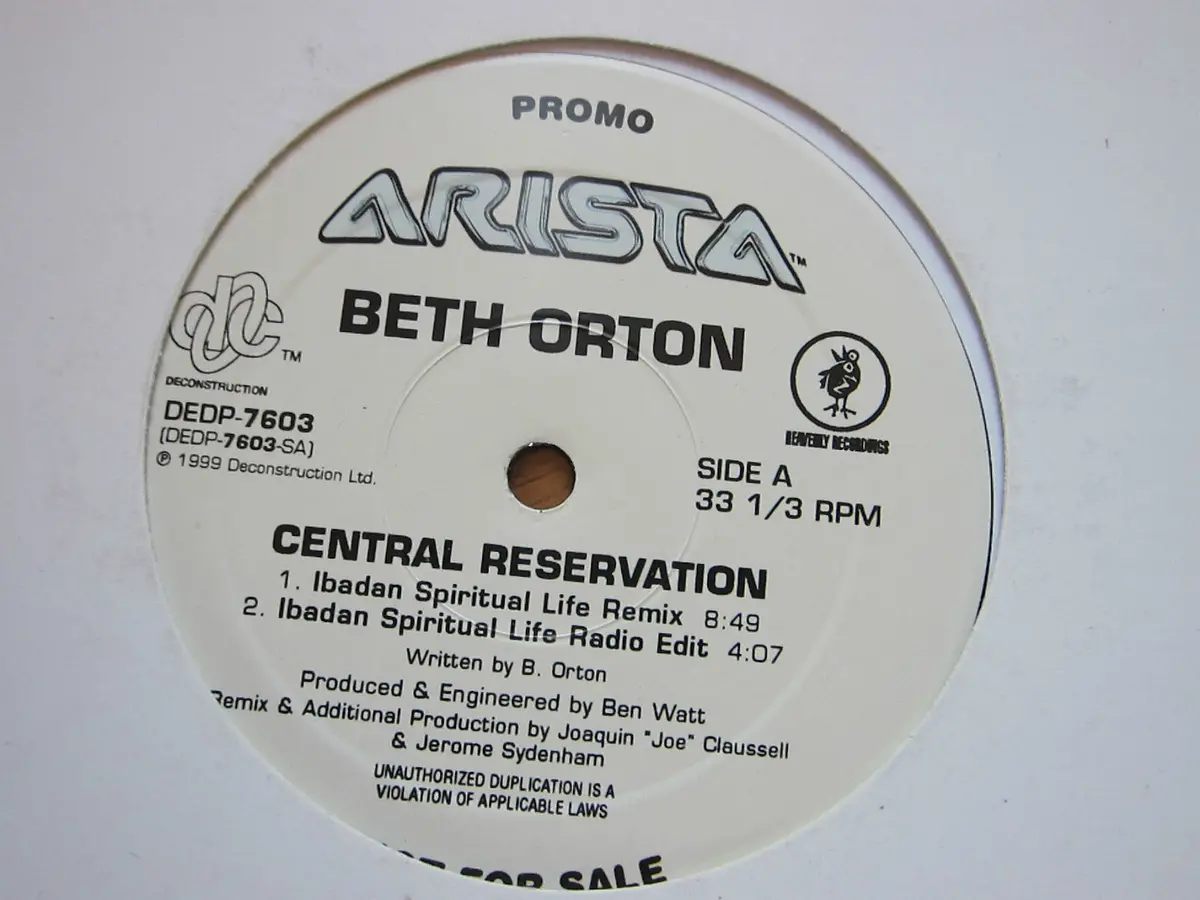 Beth Orton - Central Reservation (Promo 12") Lp Vinyl - Remixes 1