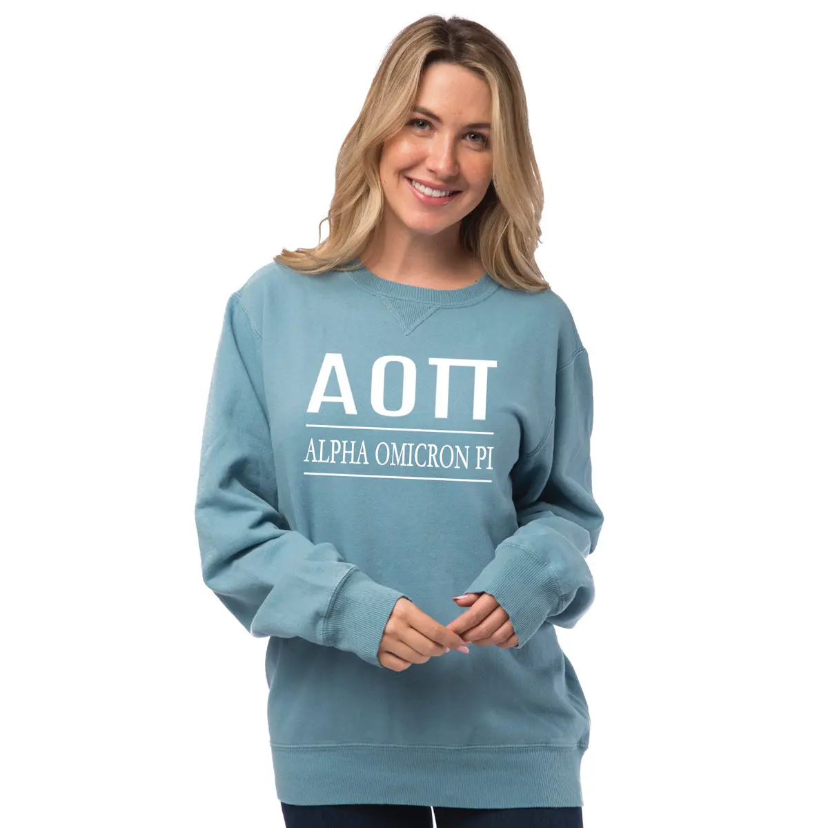 Alpha Omicron Pi Vintage Color Crewneck Sweatshirt 1