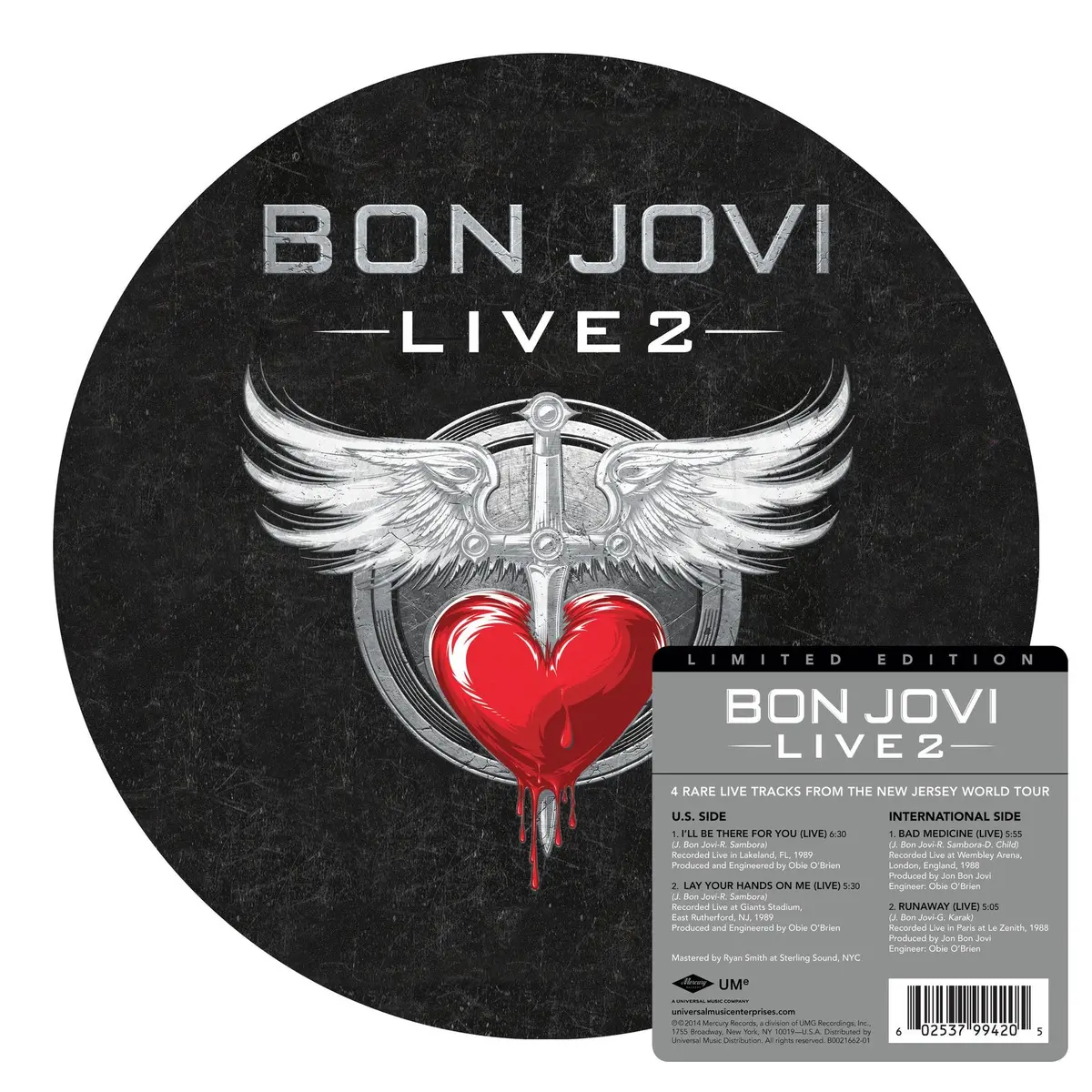 Bon Jovi - Live 2 Limited Edition 10" Vinyl Picture Disc 1