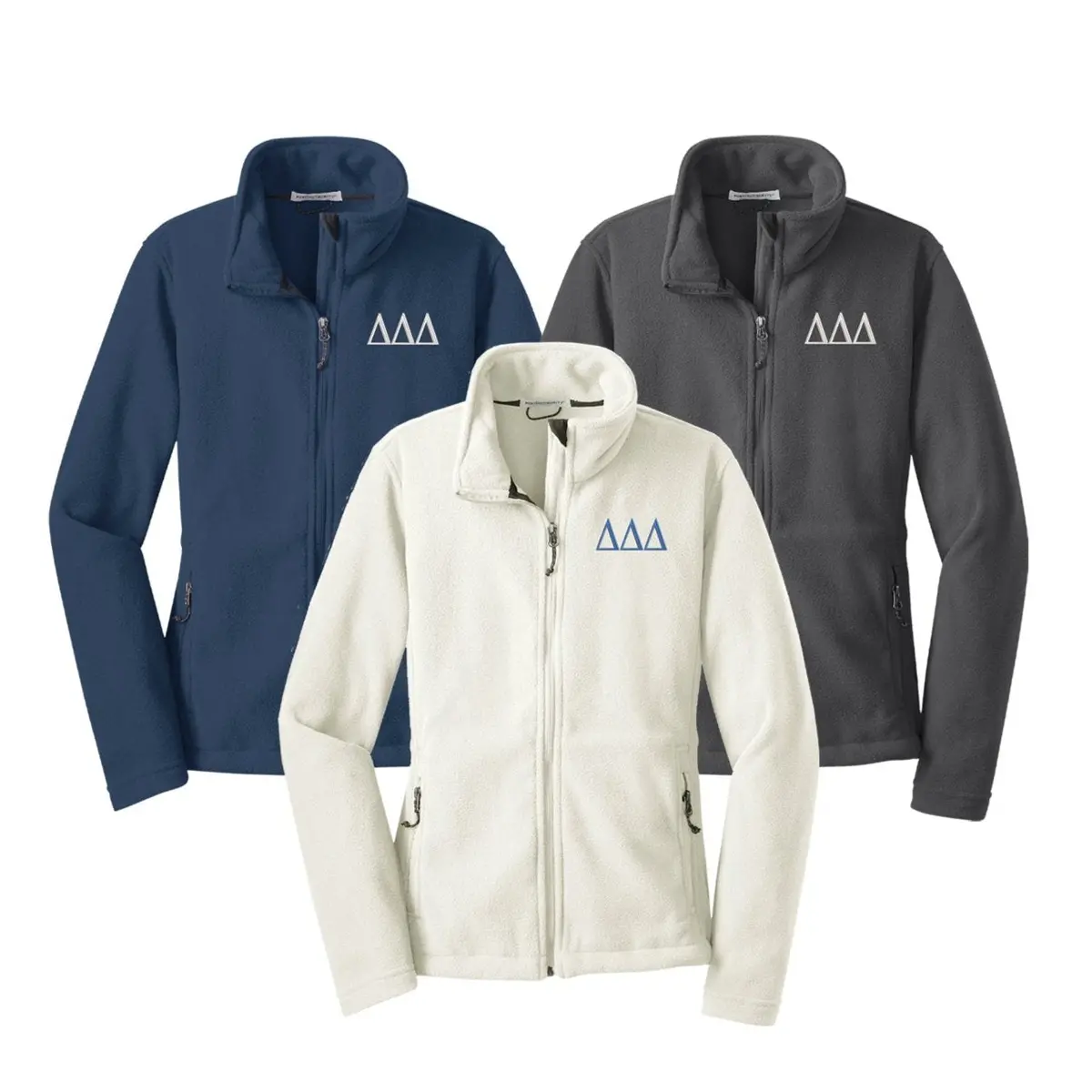 Delta Delta Delta Fleece Zip Cadet Jacket 1