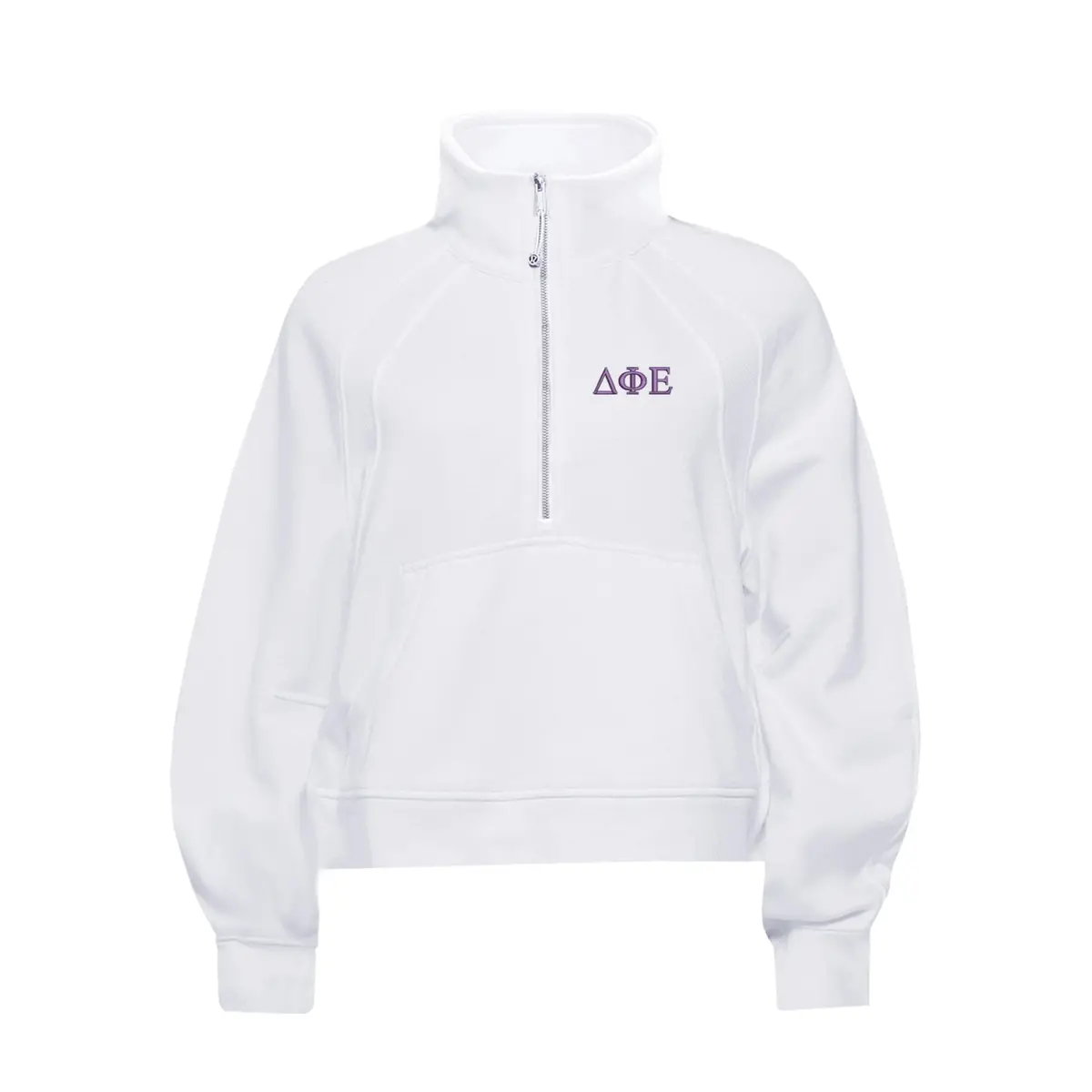 Delta Phi Epsilon Lululemon Scuba Oversized Funnel-Neck Half Zip - White 1