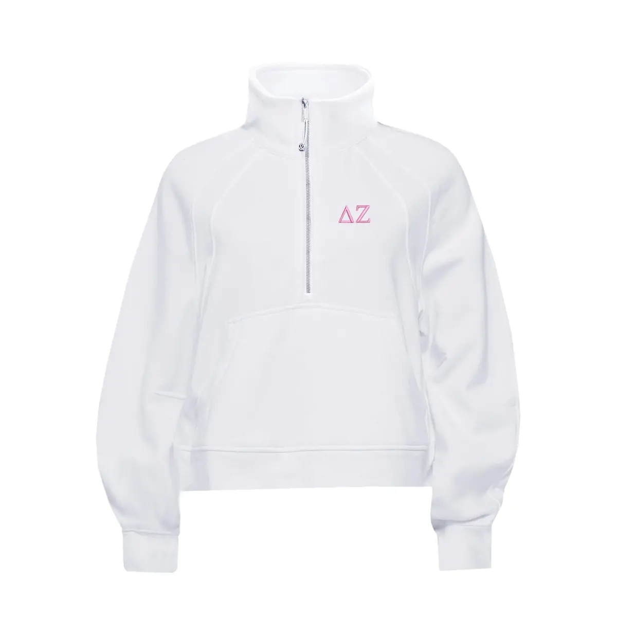 Delta Zeta Lululemon Scuba Oversized Funnel-Neck Half Zip - White 1