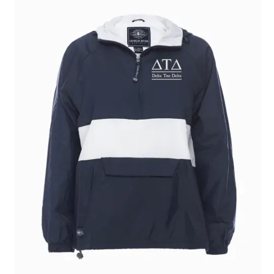 Delta Tau Delta Rugby Striped Lined Windbreaker 1