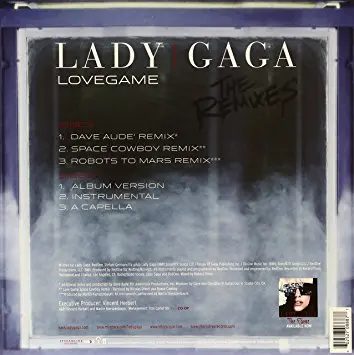 Lady Gaga - Lovegame 12" Remix Vinyl Lp 2