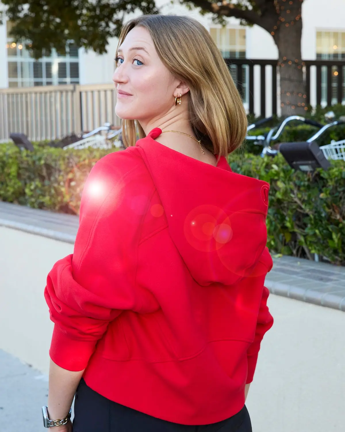 Limited Edition Alpha Sigma Alpha Scuba Oversized Half-Zip Hoodie - True Red 3