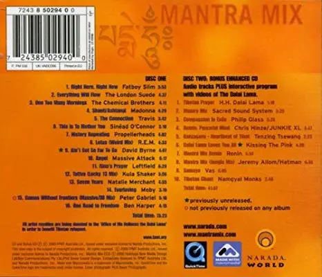 Mantra Mix - Tibetan Refugee Benefit 2Disc (Madonna) Used Cd 2