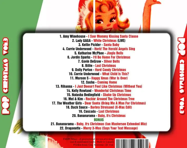 Pop Christmas Vol. 3 Cd (Various Pop Artist: Gaga, Dolly, Bananarama, Amy Winehouse+ 2