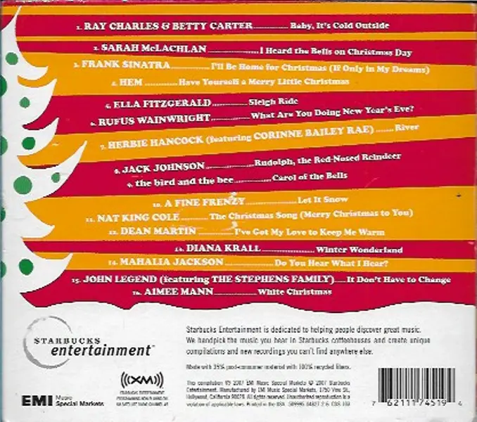 Stockings By The Fire (Various: Ella, Rufus, Dean, Frank, Aimee ++) Starbucks Holiday Cd - Used 2