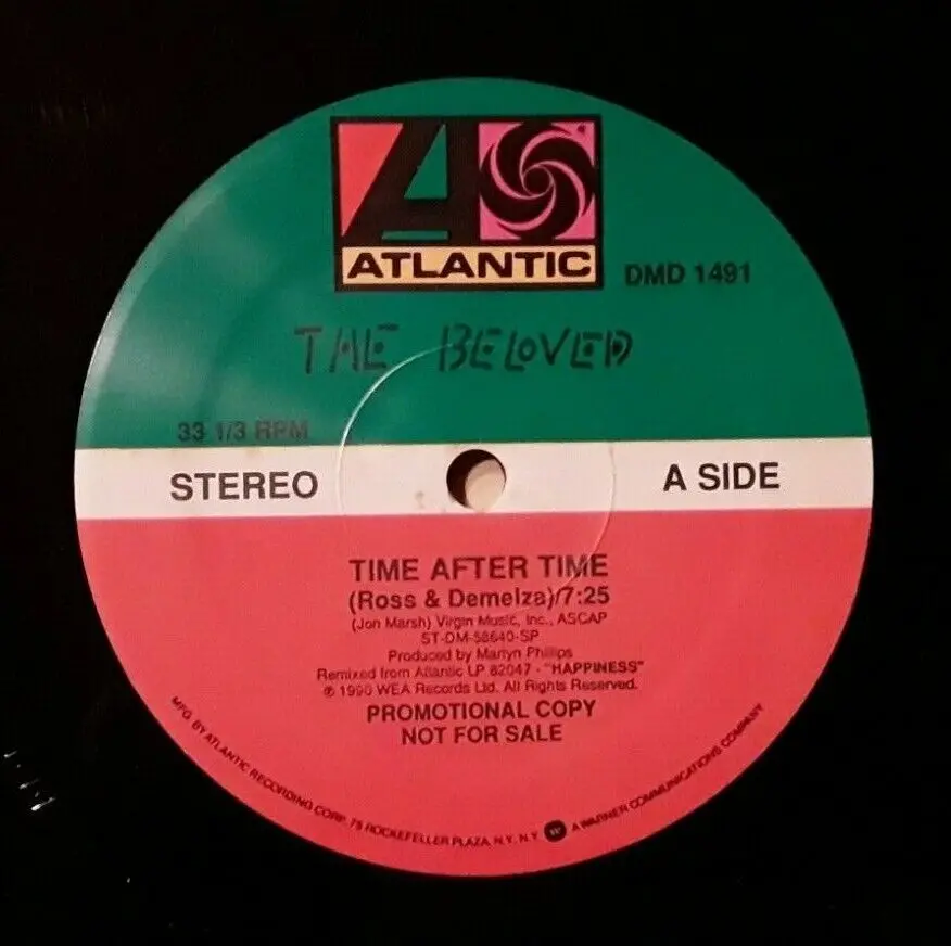 The Beloved - Time After Time 12" Single - 1990 Promolp Vinyl - Used 1