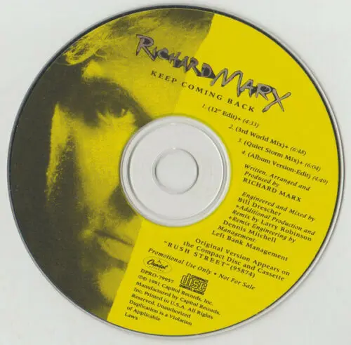Richard Marx - Keep Coming Back (Promo) Remix Cd Single - Used 2