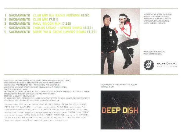 Deep Dish Feat. Morel – Sacramento - Import Cd Single - Used 2
